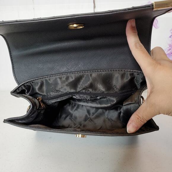 Dune London Embossed Patent Folded Front Vegan Leather Satchel Bag - Picture 6 of 10